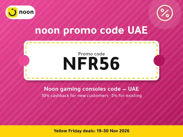 noon promo code UAE NFR56 — Noon gaming consoles code — UAE · Yellow Friday 2026