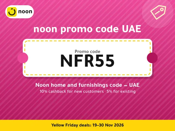 noon promo code UAE NFR55 — Noon home and furnishings code — UAE · Yellow Friday 2026